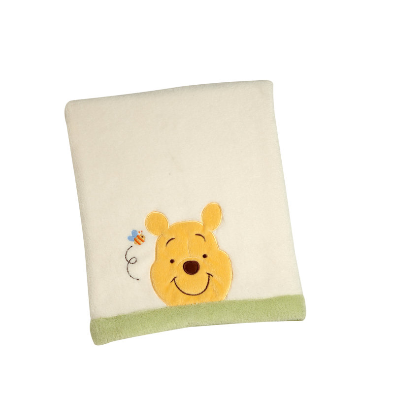 Disney Winnie the Pooh Peeking Pooh Appliqued Baby Blanket & Reviews